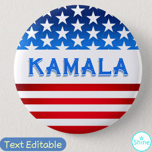 Kamala Harris Presidential Campaign American Flag 6 Cm Round Badge