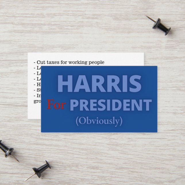 Kamala Harris Presidential Campaign Calling Card (Front/Back In Situ)