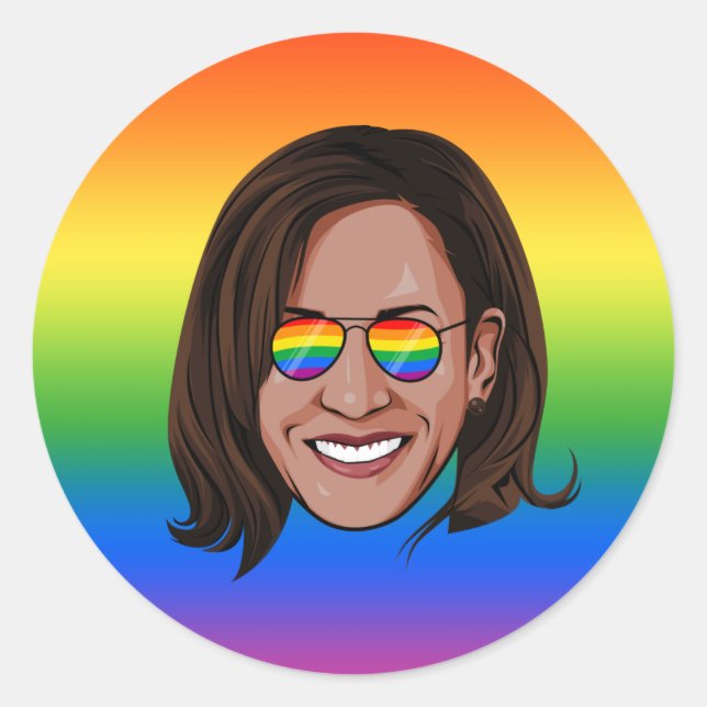 Kamala Harris Pride Holiday Classic Round Sticker (Front)