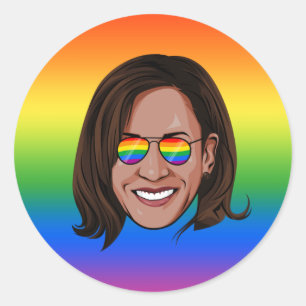 Kamala Harris Pride Holiday Classic Round Sticker
