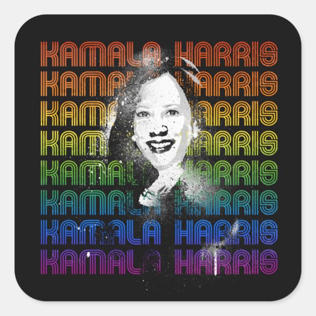 Kamala Harris Pride Square Sticker (Front)
