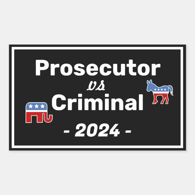Kamala Harris Prosecutor VS Criminal Rectangular Sticker (Front)