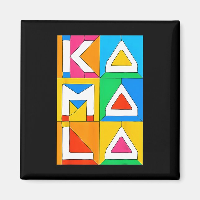 Kamala Harris Quilted Support For Harris 2024 Vote Magnet (Front)