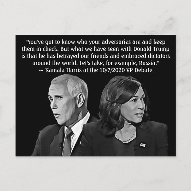 Kamala Harris Quote during the VP Debate Postcard (Front)
