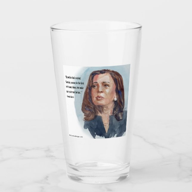 Kamala Harris & Quote Glass (Front)
