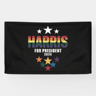 Kamala Harris Rainbow Gay Pride LGBT Election 2024 Banner