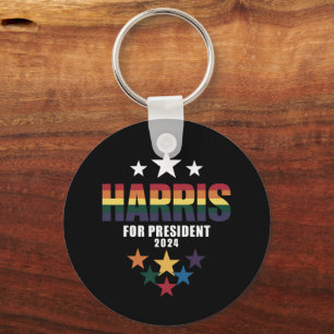 Kamala Harris Rainbow Gay Pride LGBT Election 2024 Key Ring