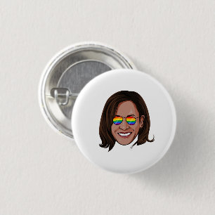Kamala Harris Rainbow Sunglasses 3 Cm Round Badge