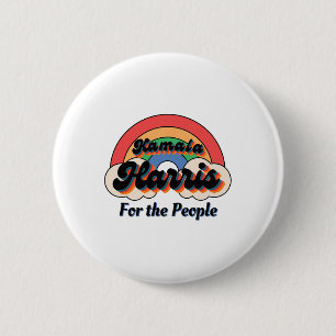 Kamala Harris Retro Rainbow Design 6 Cm Round Badge