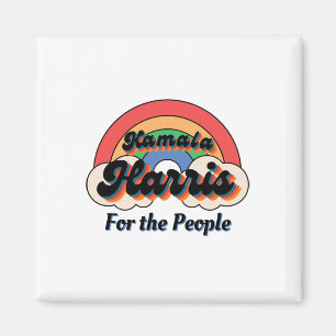 Kamala Harris Retro Rainbow Design Magnet