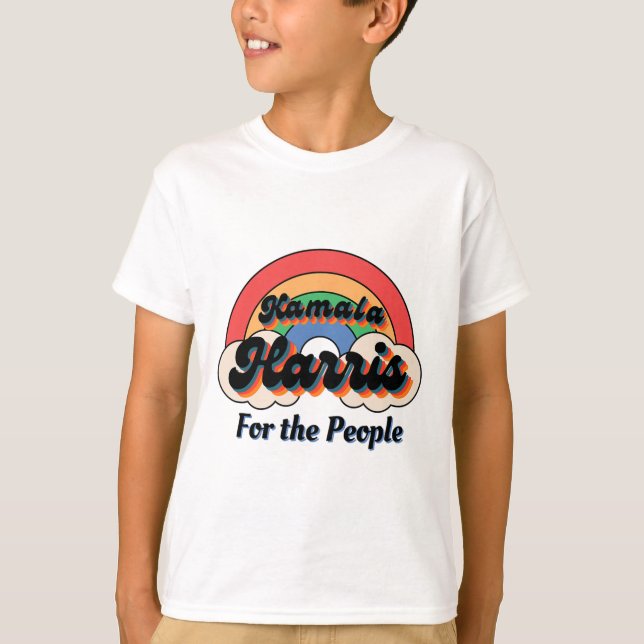 Kamala Harris Retro Rainbow Design  T-Shirt (Front)