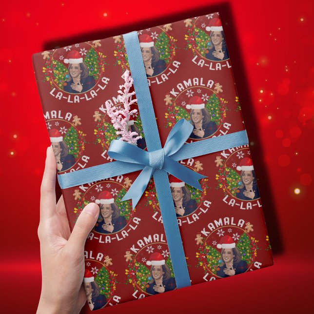 Kamala Harris Santa Hat Christmas Wrapping Paper (Creator Uploaded)