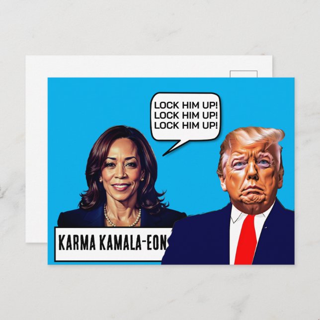 Kamala Harris Says Lock Trump Up Postcard (Front/Back)