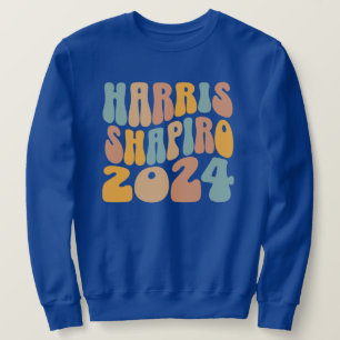 Kamala Harris Shapiro Wavy Text Retro Trendy Sweatshirt