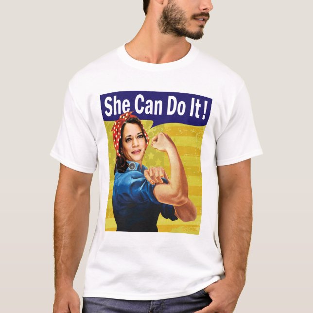 Kamala Harris She Can Do It! Men's Basic T-Shirt (Front)