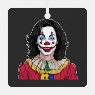 Kamala Harris Spooky Halloween Clown Election 2024 Metal Tree Decoration