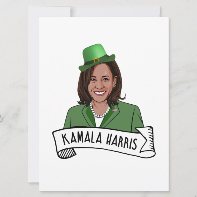 Kamala Harris St. Patrick's Day Card (Front)