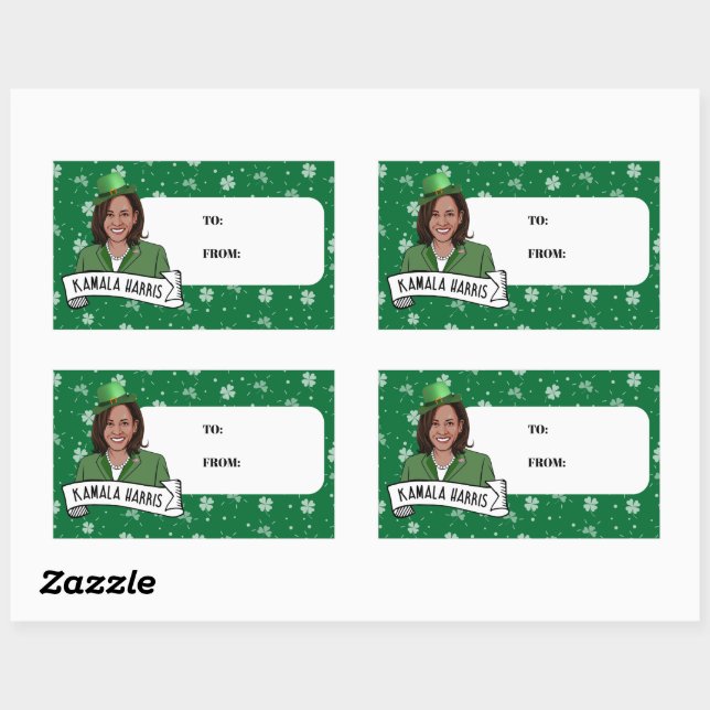 Kamala Harris St. Patrick's Day Rectangular Sticker (Sheet)