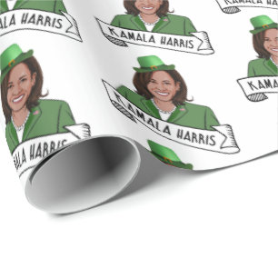 Kamala Harris St. Patrick's Day Wrapping Paper