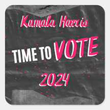 Kamala Harris Sticker. Black colour. Square