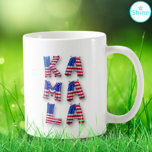 Kamala Harris Supporter USA Flag Balloon Alphabets Coffee Mug