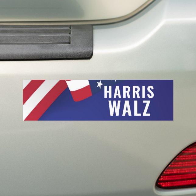 Kamala Harris Tim Walz 2024 Bumper Sticker (On Car)