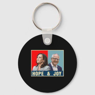Kamala Harris Tim Walz 2024 Hope And Joy  Key Ring