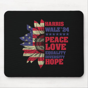 Kamala Harris Tim Walz 2024 Peace Lgbt Harris Walz Mouse Pad