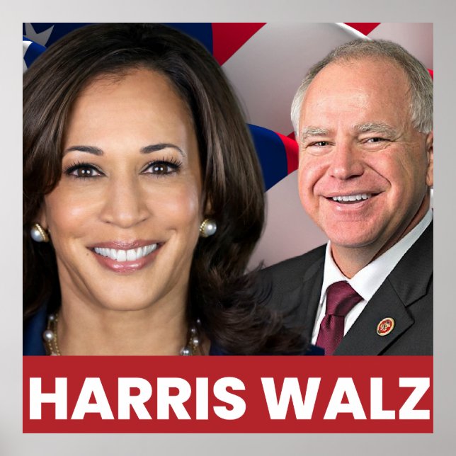 Kamala Harris Tim Walz 2024 Poster (Front)