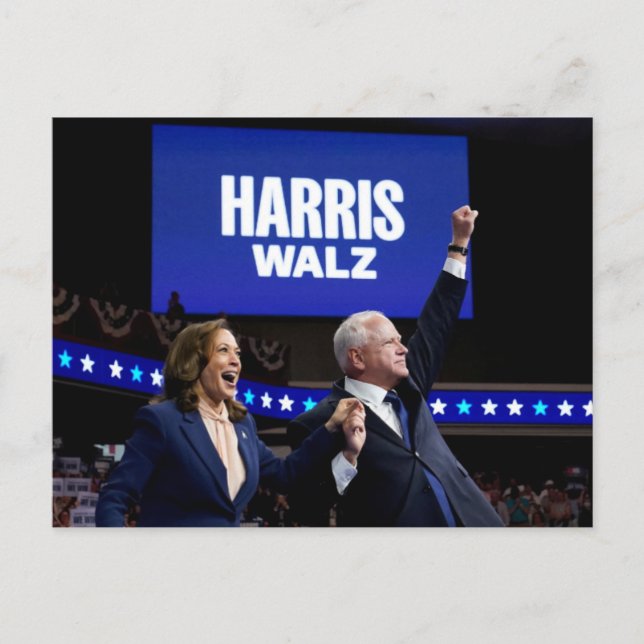 Kamala Harris Tim Walz banner Postcard (Front)