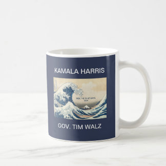 KAMALA HARRIS TIM WALZ BLUE WAVE 2024 COFFEE MUG