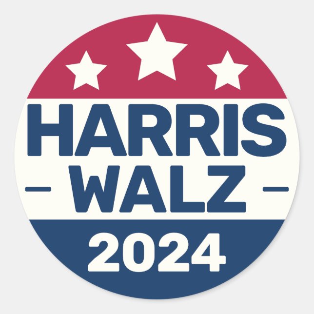 Kamala Harris Tim Walz campaign 2024 Presidetial Classic Round Sticker (Front)