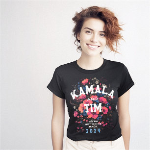 Kamala Harris Tim Walz Floral Female First T-Shirt