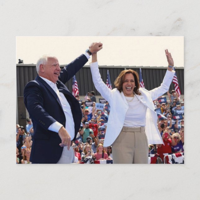 Kamala Harris Tim Walz outdoor Postcard (Front)