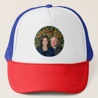 Kamala Harris Tim Walz President Vice Photos Camo Trucker Hat