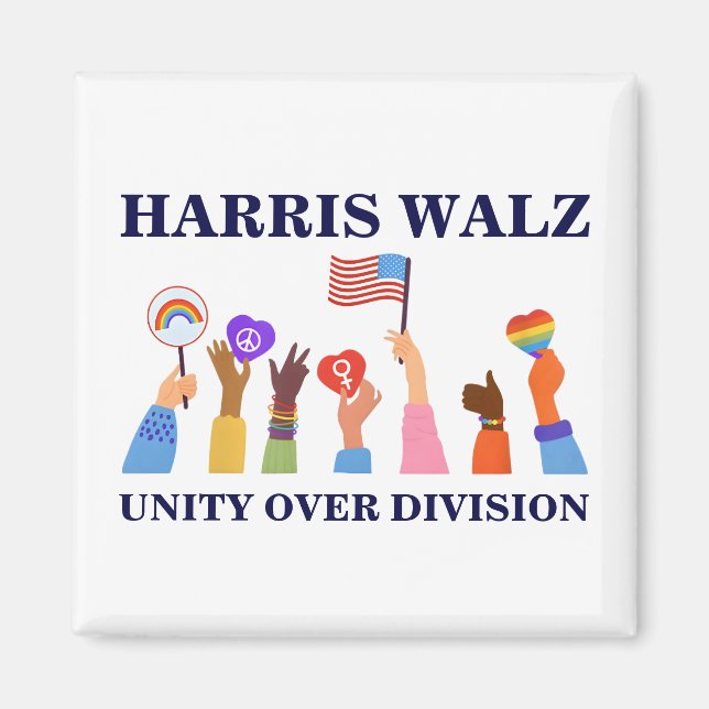 Kamala Harris Tim Walz Unity Over Division Magnet (Front)