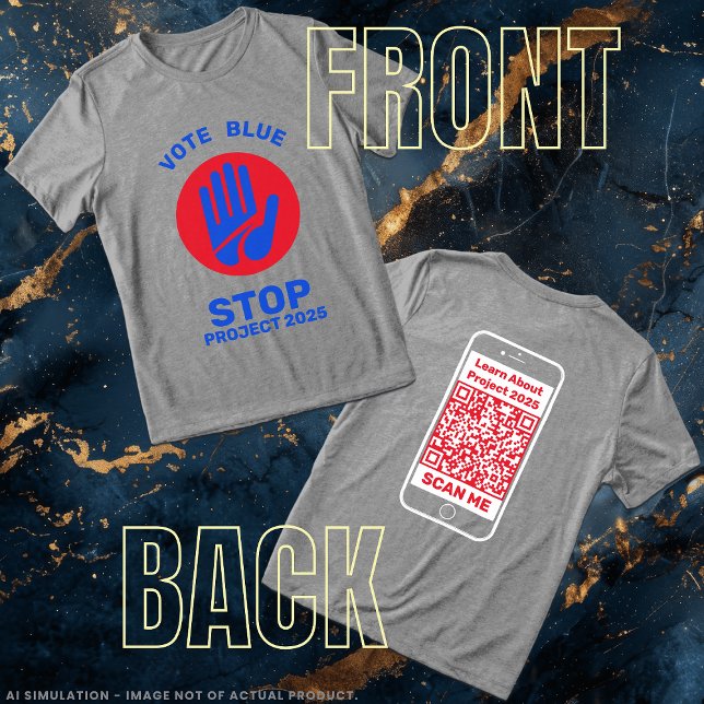 Kamala Harris Tim Walz Vote Blue Stop Project 2025 Tri-Blend Shirt (Creator Uploaded)