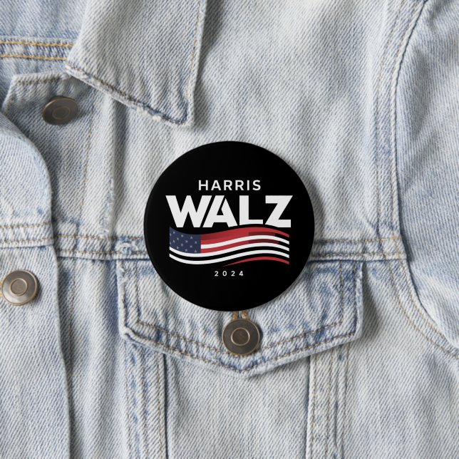 Kamala Harris Tim Walz Waltz 2024 Election 7.5 Cm Round Badge (In Situ)