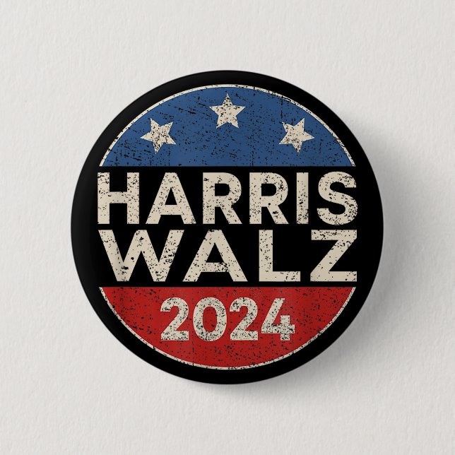 Kamala Harris Tim Walz Waltz 2024 Retro men women 6 Cm Round Badge (Front)