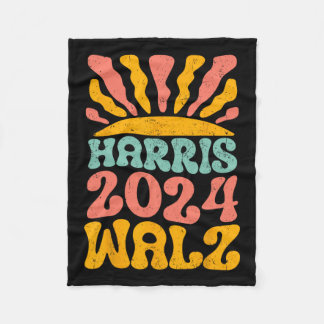 Kamala Harris Tim Wheimer 2024 Retro Cat Lady Fema Fleece Blanket