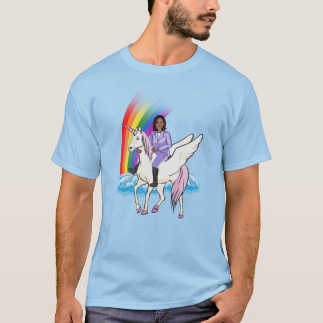 KAMALA HARRIS UNICORN AND RAINBOW T-Shirt (Front)