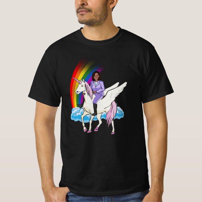 KAMALA HARRIS UNICORN AND RAINBOW T-Shirt (Front)
