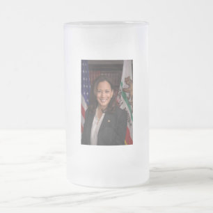 Kamala Harris US Vice President, Biden 2024 Frosted Glass Beer Mug