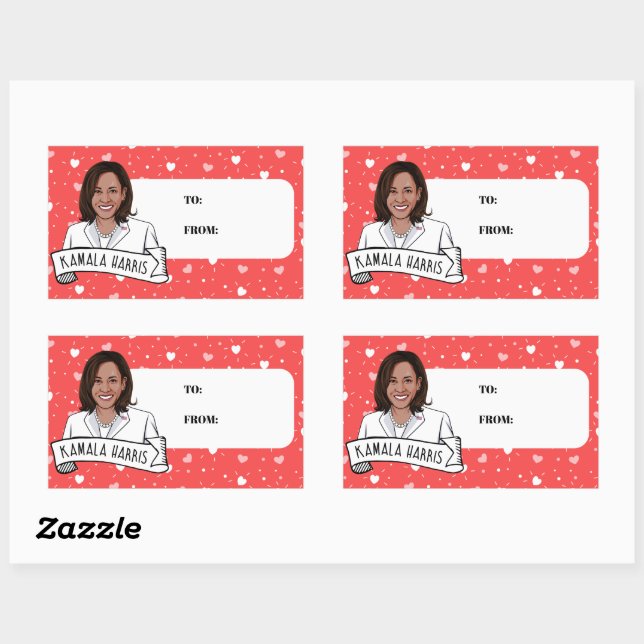 Kamala Harris Valentine's Day Rectangular Sticker (Sheet)