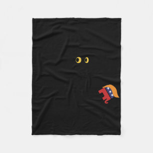 Kamala Harris Victory Black Cat Vs Elephant Trump Fleece Blanket
