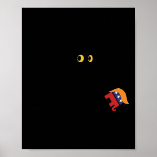 Kamala Harris Victory Black Cat Vs Elephant Trump Poster