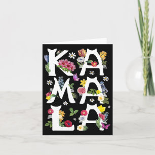 Kamala Harris Vintage Floral Cat Letters President Card