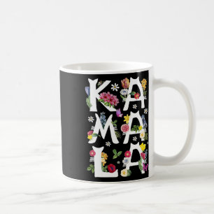 Kamala Harris Vintage Floral Cat Letters President Coffee Mug