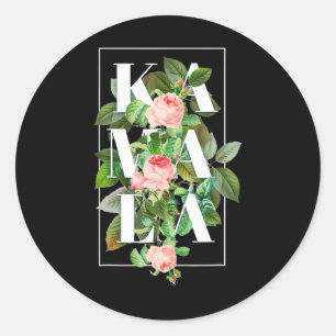 Kamala Harris Vintage Floral Feminine First Female Classic Round Sticker