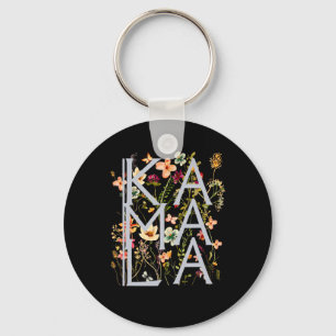 Kamala Harris Vintage Floral Feminine First Female Key Ring